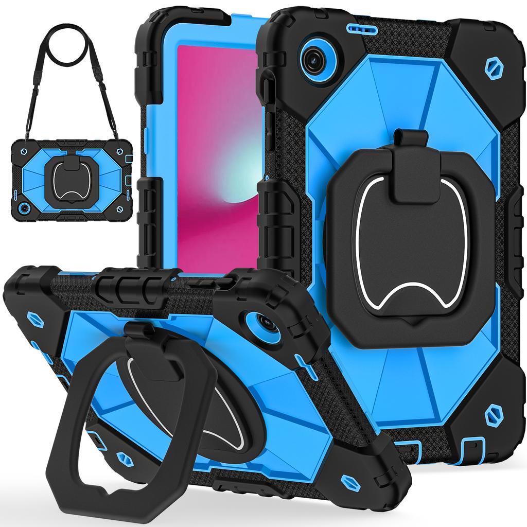Heavy Duty Case for T-Mobile REVVL Tab 2 2025 10.1 Inch Rotatable Handle Grip Rugged Stand Cover Shockproof with Shoulder Strap