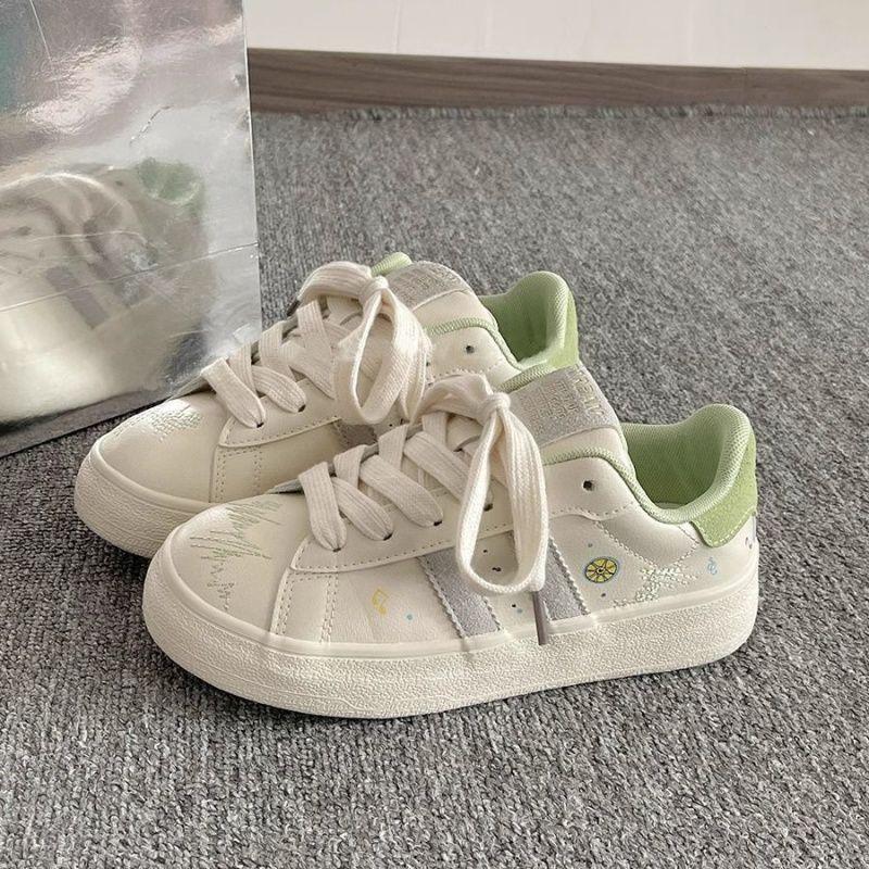 Dopamine board shoes women's new spring high-value versatile shoes platform-soled white shoes