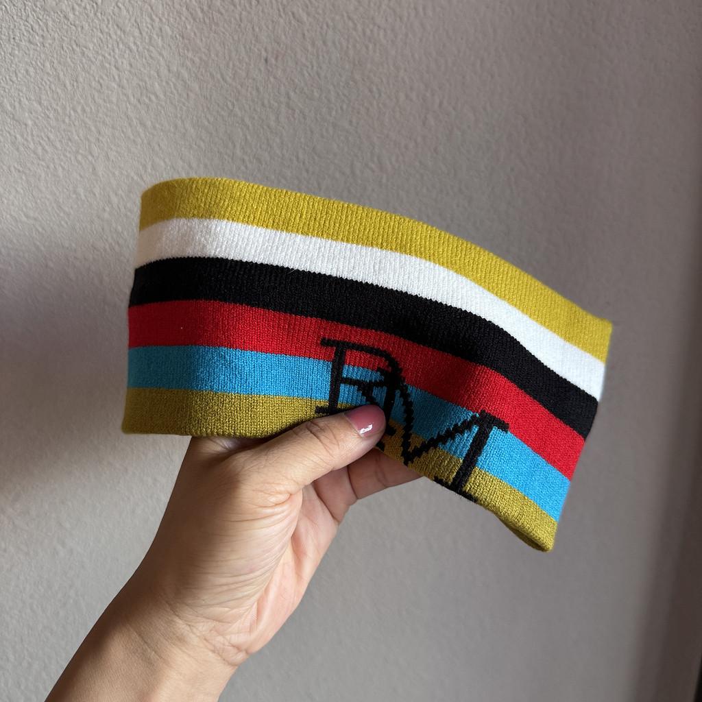 Breites Strick-Stirnband im koreanischen Stil mit Buchstaben-Design für Fitnessstudio und Sportbekleidung