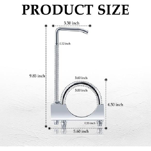 3 inch Exhaust Clamp with Hanger, Heavy Duty Exhaust Hanger -3 Inch