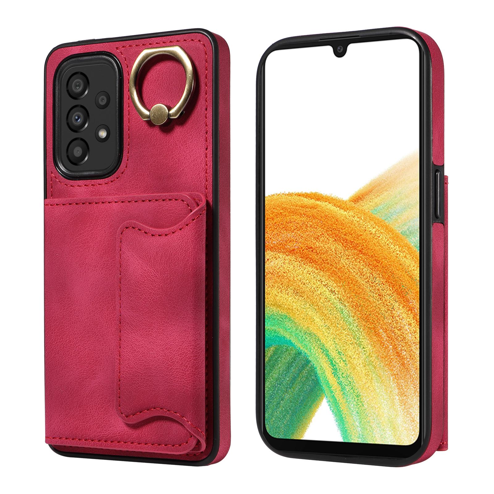 

Чехол-книжка с кольцом-подставкой и слотами для карт для Samsung Galaxy A33 5G Samsung Galaxy A33 5G красный