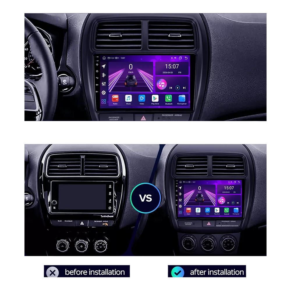 Android Car-Play Car Radio For Mitsubishi ASX 1 2016-2022 Multimedia Player Head Unit Stereo GPS Navigation BT WIFI,8 CORE ,2+32GB