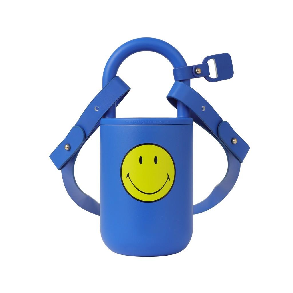 

Insulated Water Bottle With Carry Strap For Office And Travel Smiley Blue,350ml