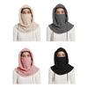 Fleece Riding Headgear Solid Color Adjustable Drawstring 3 in 1 Skiing Hat with Face Guard Neck Protection Function Cycling Accessory