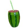 Watermelon Cup with Lid And Straw Reusable Plastic Watermelon Drinking Cups Fun Fruit Drinkware for Parties Picnics And Summer Events