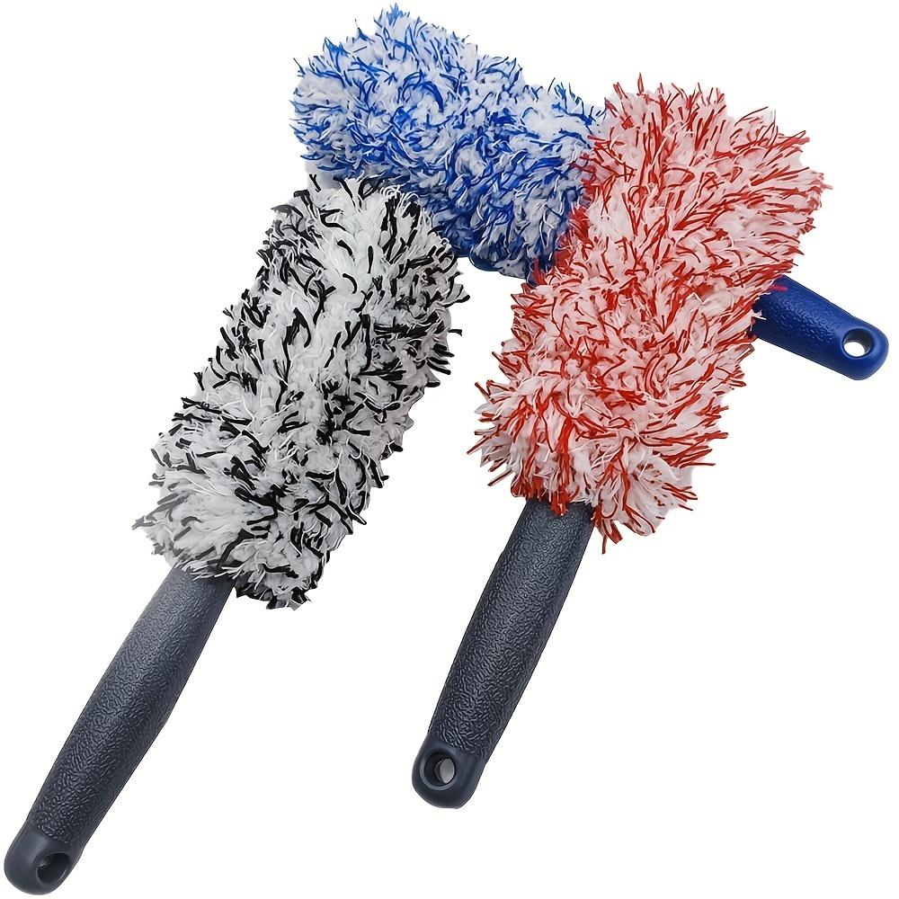Beauty Car Wash Supplies Microfiber Long Handle Tire Brush Cleaning Plush Tire Brush Wheel Brush