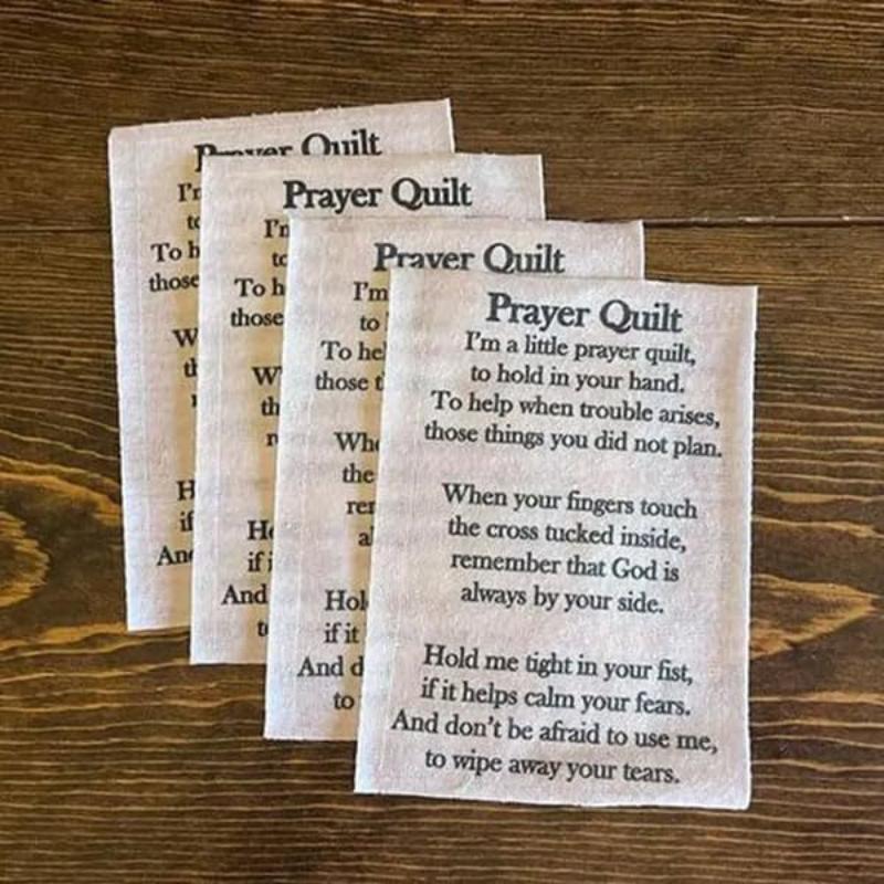 1/5/10Pcs Creative Pocket Prayer Quilt Prayer Gifts Handmade Sew Quilt Symbolism Poems Quilts