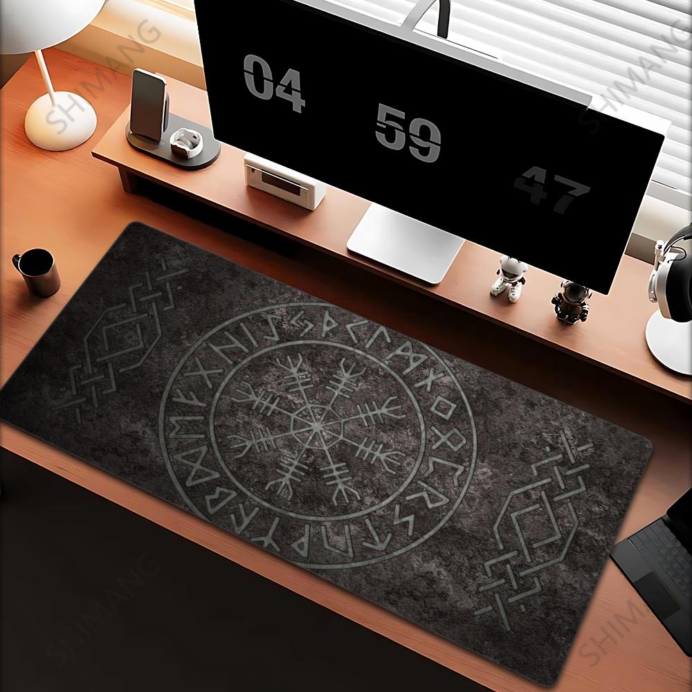 Viking Vegvisir Logo Mauspade INS Trend Groß Verdickt Mauspade Übergröße Gaming Tastatur Notebook Tischmatte für PC Computer