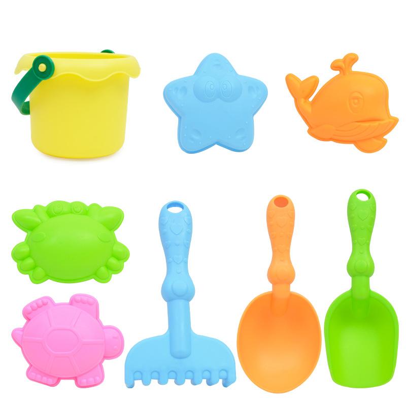 Letni Dziecięcy Zestaw Zabawek na Plażę, Letni Domek do Zabawy Wiaderko Plażowe Zestaw 8-częściowy, Zabawki do Wody i Piasku