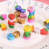 50pcs 1cm Pencil Rubbers Creative Fruit Animals Pattern Eraser Set for Students Correction Tools Office Stationery ZSY