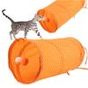 Foldable Cat Dot Tent Long Tunnel Bed Toy Interactive Playing Toys Hide Tunnel (Orange)