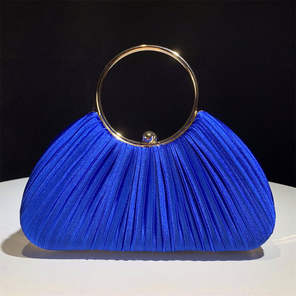 Women's Pleated Evening Bag Handbag with Chain Elegant Shoulder Bag Dressy Clutch Purse for Wedding Party Prom Crossbody Bag for Women Handle Satchel