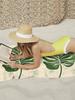 Green Botanical Beach Towel,Vintage Palm Leaves Tropical Quick Dry Pool Yoga Swim Travel Camping Towel Soft Blanket Vacation