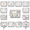Zircon Pearl Heart Bow Candy Flower Butterfly Italian Charm Links Fit 9mm Stainless Steel Bracelet Personalized DIY Making Gifts