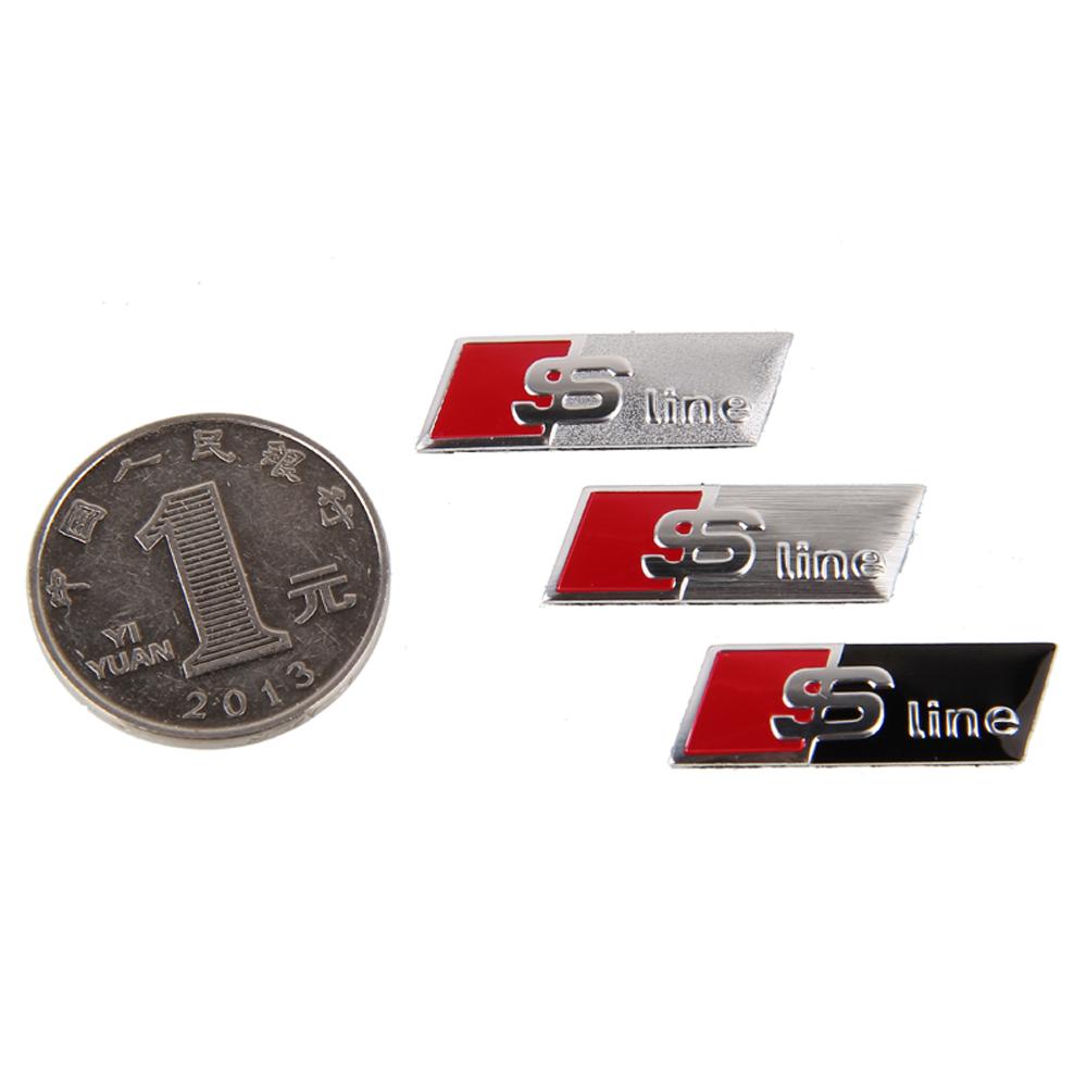 Car Aluminium Alloy Steering Wheel Sticker Emblem for SLine Logo A3 A4 A5 A6 A7 A8 Q3 Q5 RS3 RS4 RS5 RS6 S3 S4 S5 Badge