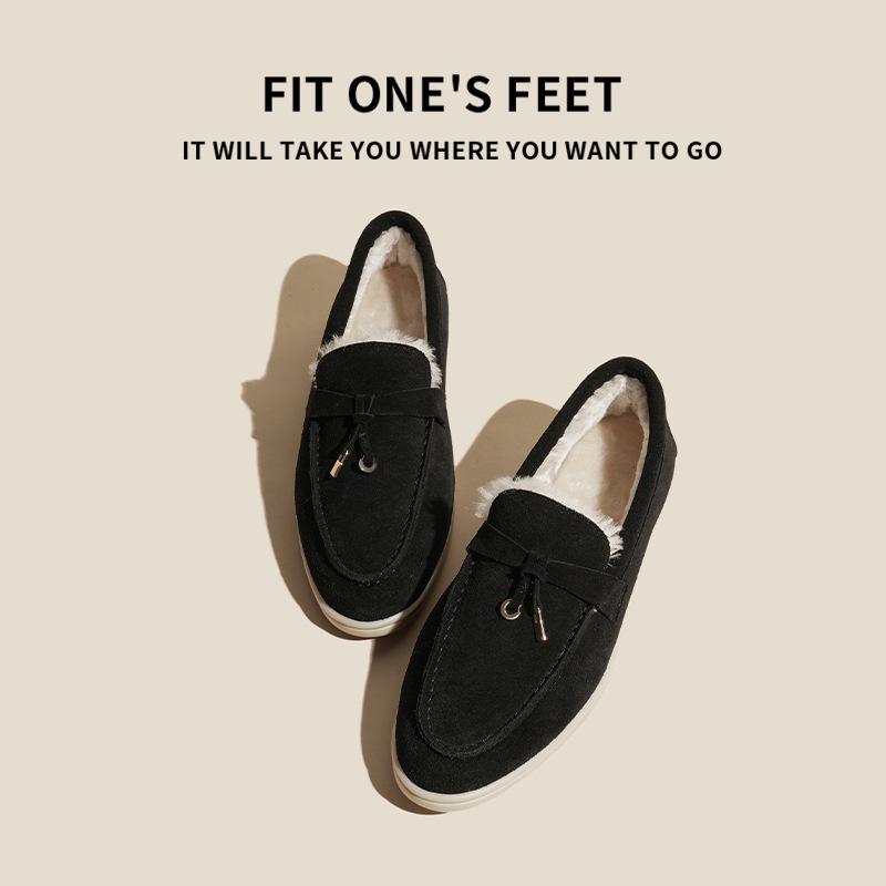 Dámské mokasíny s třásněmi z pravé kůže LP - Nazouvací ploché boty, Plus samet, Velké velikosti, Neformální pro podzim a zimu