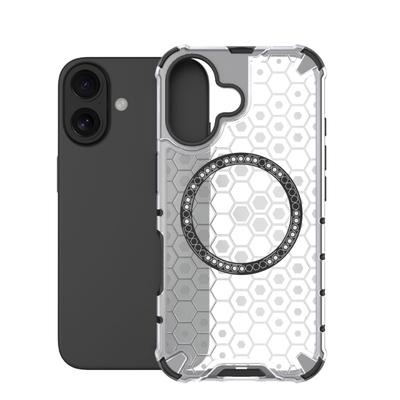 For iPhone 16 Plus Magnetic Ring Back Cover Phone Case Magsafe Ring Wireless Charge Lens Protect Shockproof Coverage Funda Cases