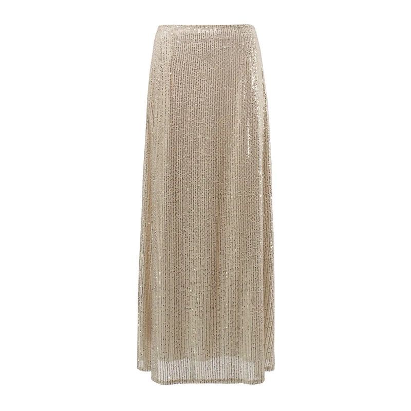 Sequin Elastic Waist Slim Fit Skirt Sequin Elastic Waist Silm Straight-leg Skirt