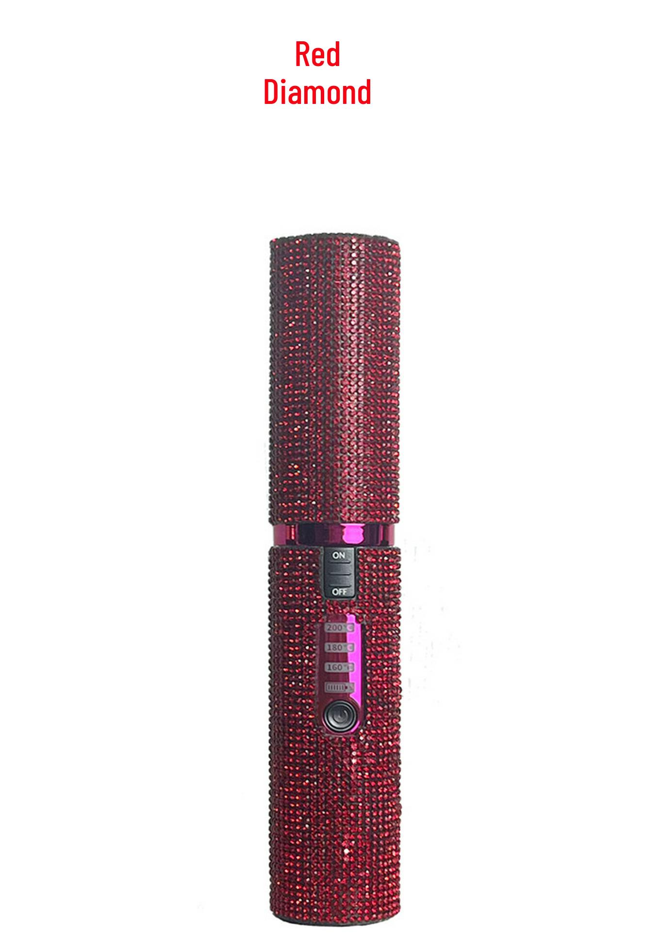 Portable Rhinestone Mini Wireless Hair Styler: Rechargeable USB, Dual-Use for Curling & Straightening. 35W