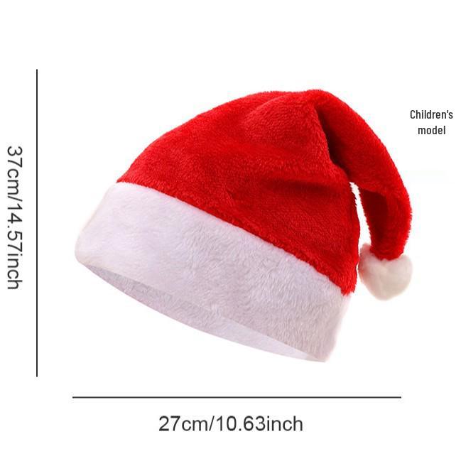Adult All-Glow Christmas Hat with Lights - Plush Trim Holiday Party Decoration