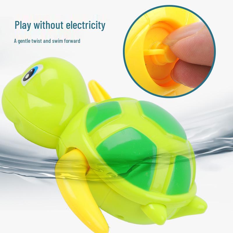 Cartoon Wind-Up Turtle Bath Toy for Infants and Toddlers