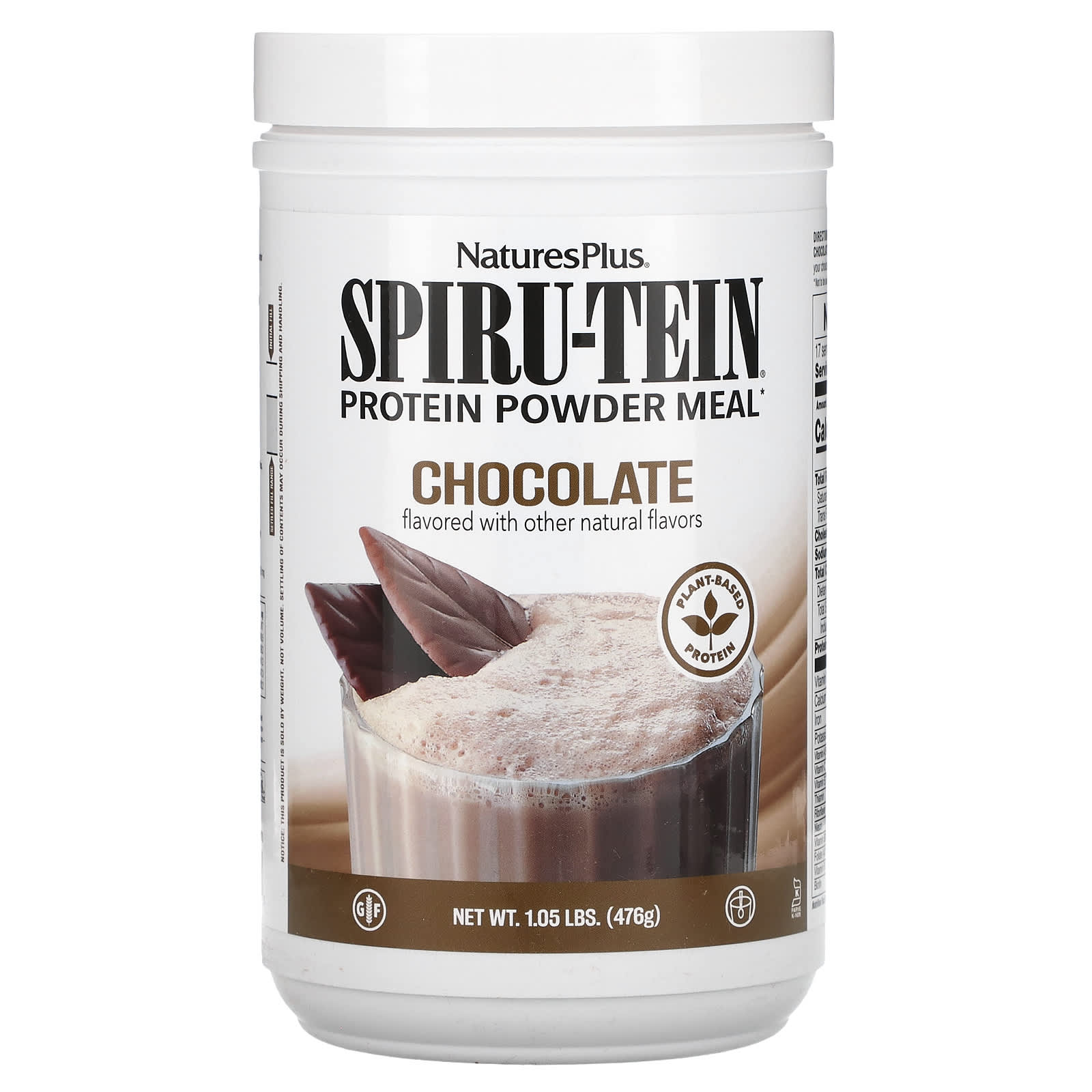 

Spiru-Tein, Protein Powder Meal, Chocolate Flavor, 476G (1.05Lb)