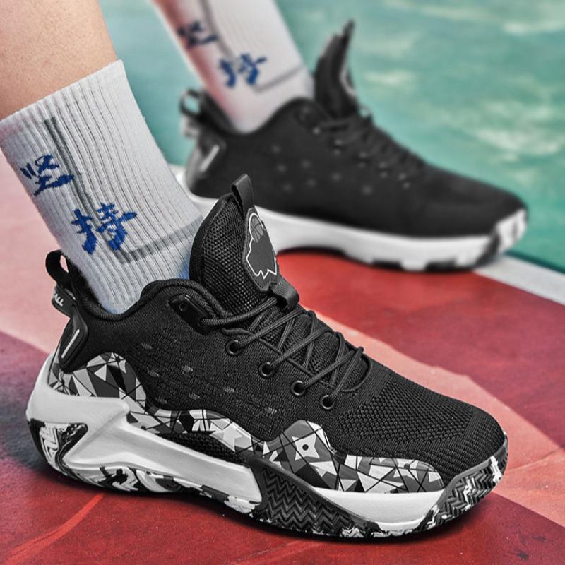 Men's Basketball Shoes, Flying Weave, Breathable, Wear-resistant, Practical, Youth Student Running Shoes
