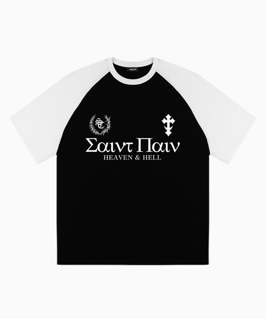 SAINTPAIN Sp Ancient Block Heavyweight Raglan Short Sleeve Tee Black
