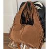 Autumn Maillard Retro Fringed Bag Women's 2025 New Fashion Matte Underarm Bag Large Capacity Shoulder Bag