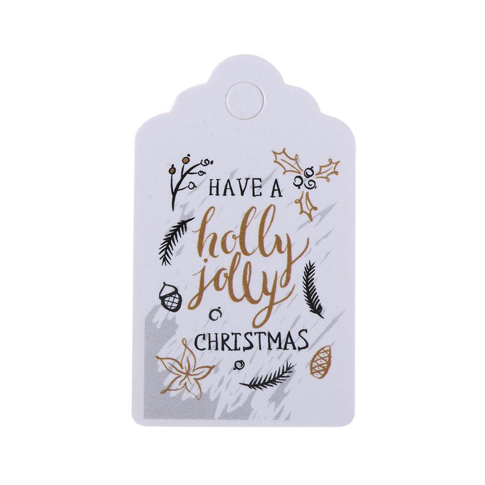 100pcs Santa Claus Kraft Paper Xmas Decoration Christmas Labels Hang Tags Gift Wrapping Kraft Tag