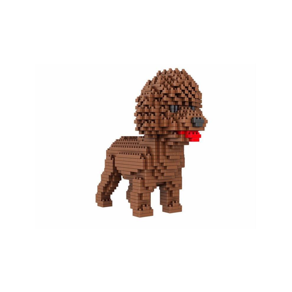 Pudel lub pies pudel. Figurka do złożenia z nanoklocków. 950 sztuk.