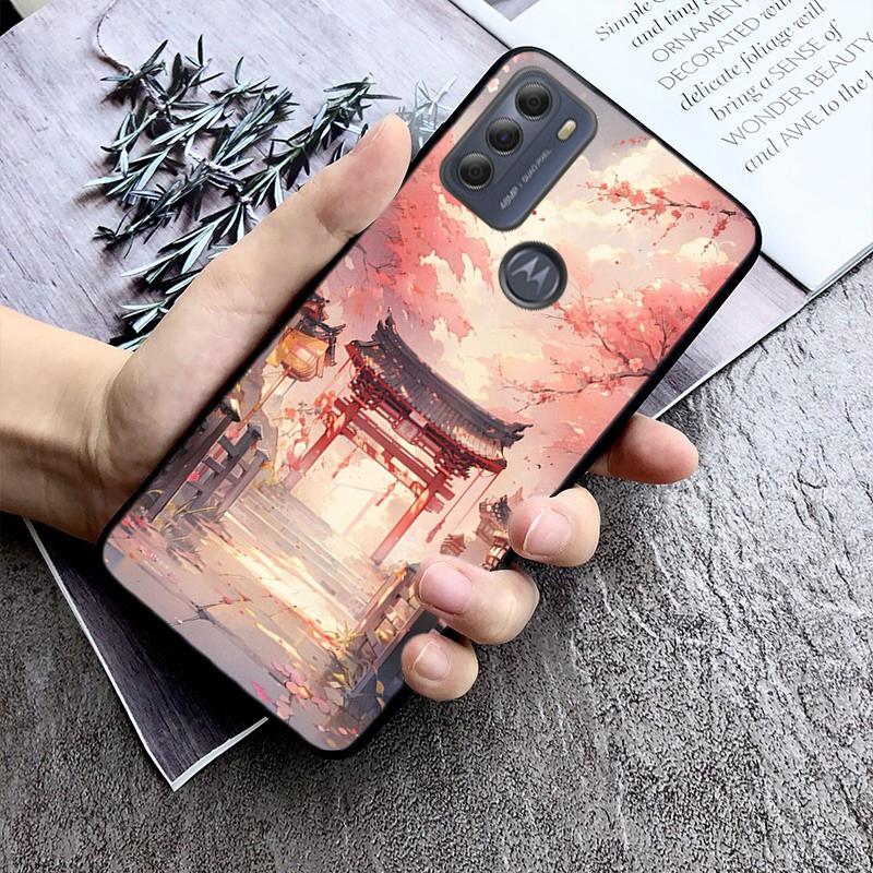 Japanese Cherry Mountain Sceneary Case For Moto G84 G23 G24 G31 G32 G41 G51 G52 G53 G54 G71 G82 G42 G62 G200 G Play G Stylus