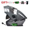 Bluetooth-Enabled Full Face Motorcycle Helmet With Dual Visors DOT 3C Certified All-Season Flip-Up Design Men Women