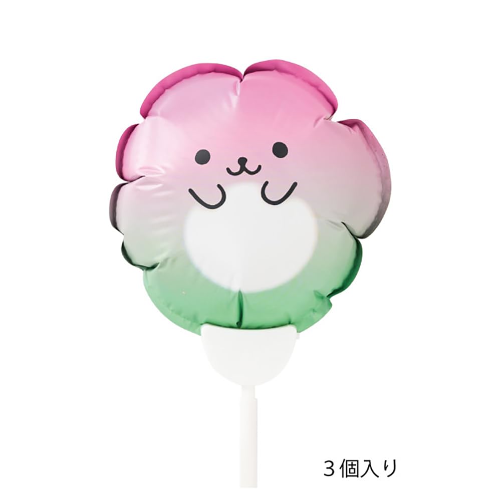 Heads Balloon W80 X D45 X H80mm Length 10 3 Assorted HEADS Picks, (Total 600mm), Small, Picks, Rainbow, Designs, Round, BLN-FPS4