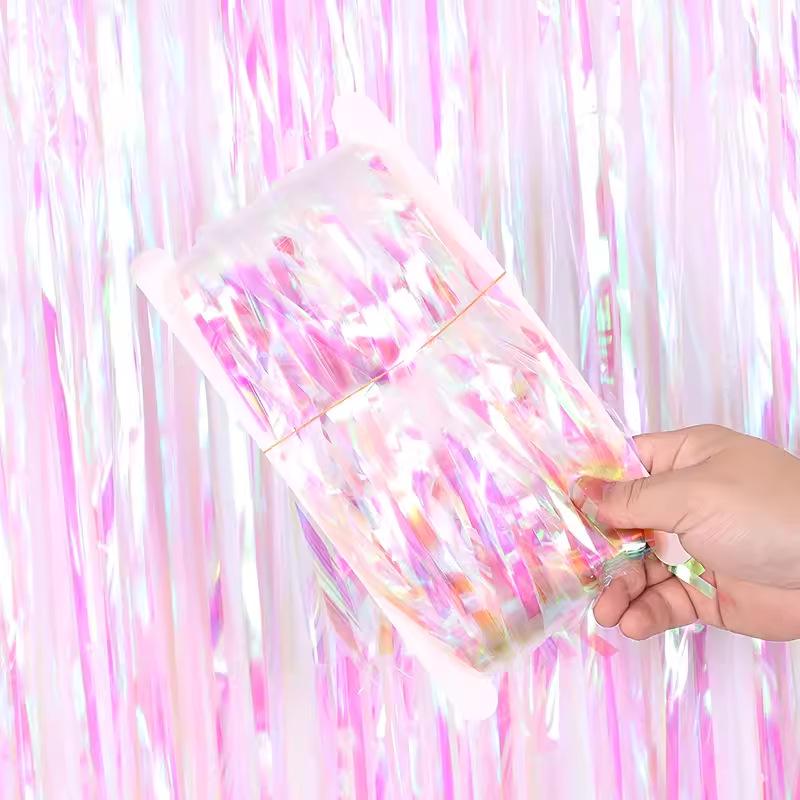 2m x 1m Rain Silk Tassel Curtain for Birthday, Wedding, and Photography Decor