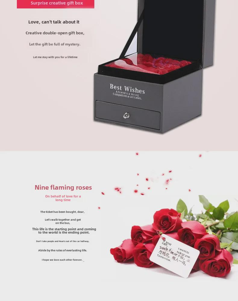 Coffret cadeau Saint-Valentin 520 roses avec collier et bracelet pour petite amie