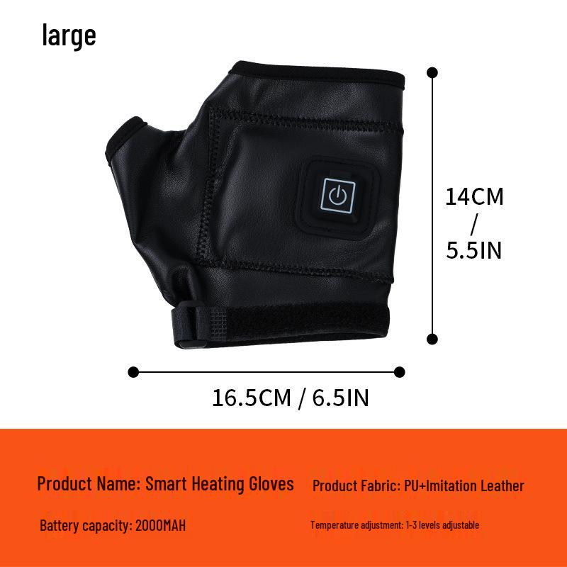 Smart Heated Half-Finger Gloves with Three-Speed Adjustment for Winter - Unisex