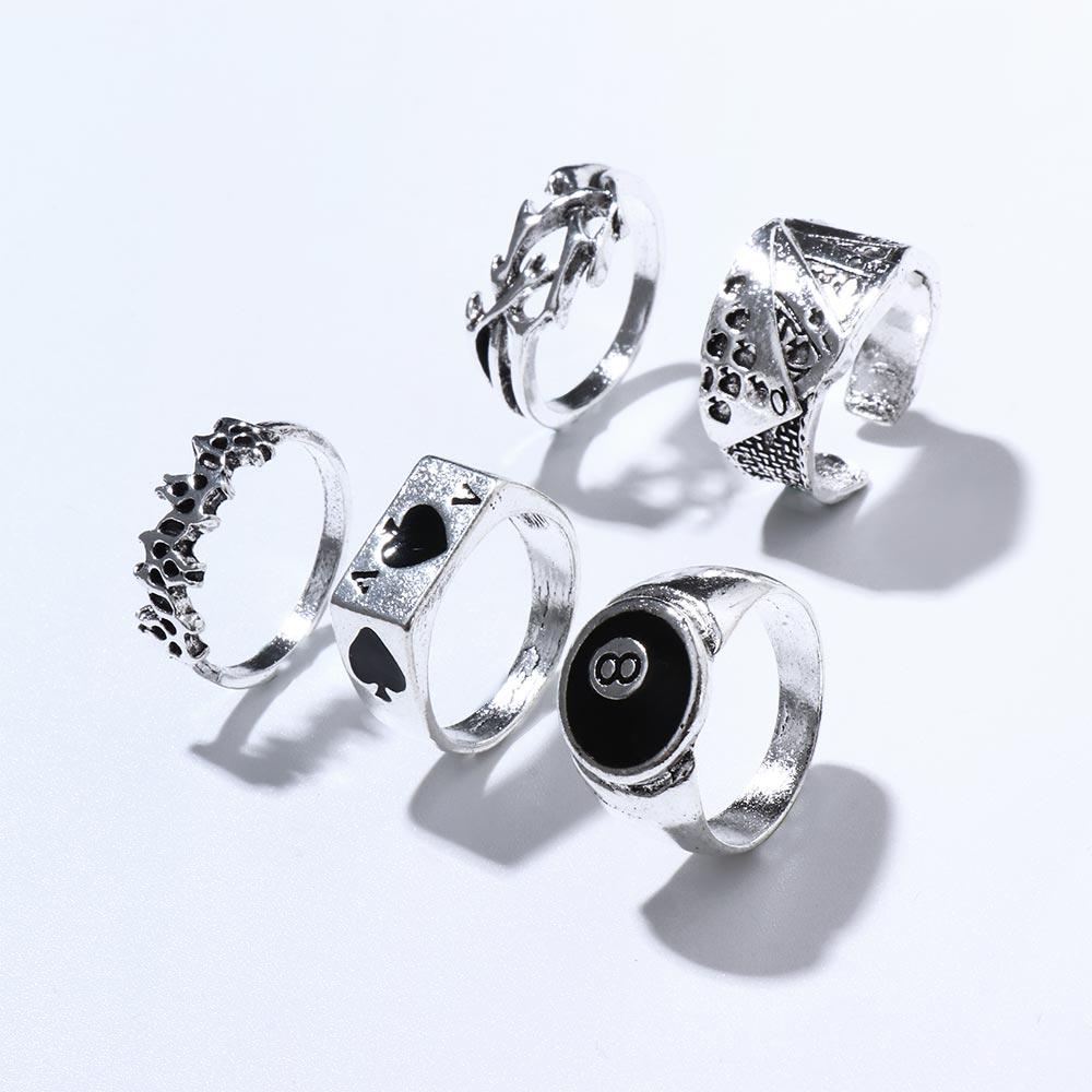 Hop Zinc Zinc Alloy Female Butterfly Women Finger Ring Korean Style Ring Fashion Jewelry Love Heart Ring Set