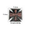 Personalized Cross Emblem Black Leather Belt Buckle