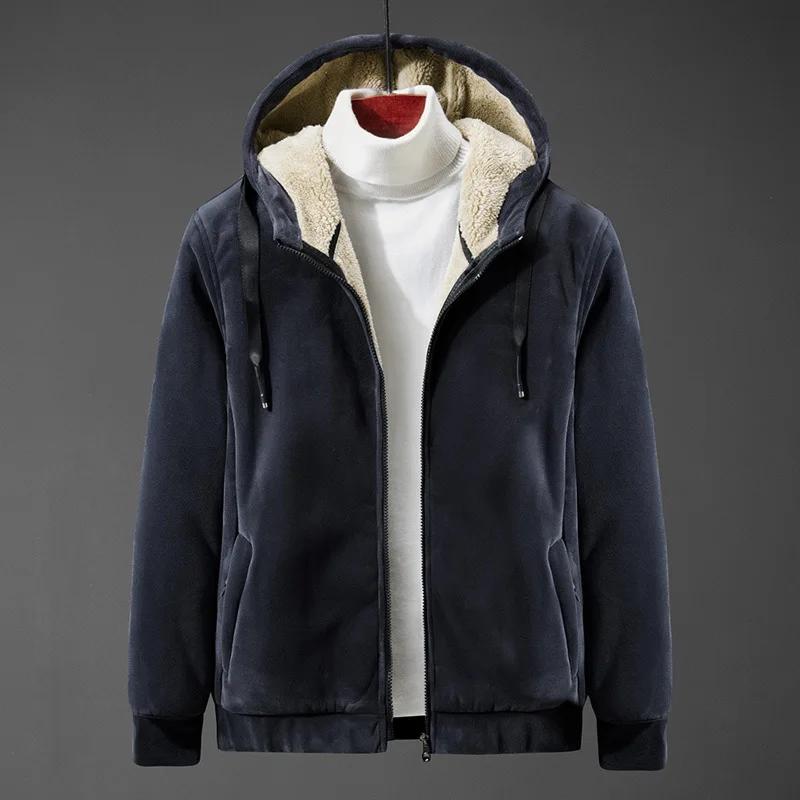 Men s Jackets Overcoat for Male Jacket Outer Wear Clothing Garment Plush Fleece Sweater Coat Men s Jacket Coat L