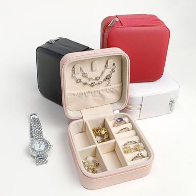 Compact Leather Jewelry Box for Women - Cute Organizer for Pendants, Earrings, and Rings