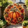 Einzigartige festliche Hängedekoration Herbst Kürbis Sonnenblumenkranz Dekoration, Acryl handbemalte Feiertagsdekoration Fensterdekoration, Thanksgiving Halloween