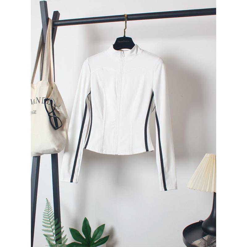 Damen Yoga Sportbekleidungsset: Hochtaillierte Schlaghosen, Schlankmachend, Tanz, Laufen, Reißverschluss, Dreiteilig für Herbst/Winter.