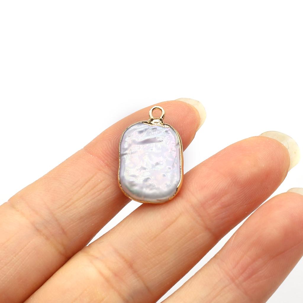 1Pcs/2Pcs Baroque Pearl Pendant Freshwater Pearl Rectangle Pendant For Jewelry Making DIY Earrings Necklace Accessory