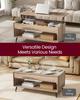 VASAGLE Lift Top Coffee Table, Lift Tabletop Dining Table, Gas Spring, Hidden Compartment, Open Storage Shelf, for Living Room, Home Office