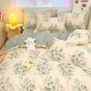 New Floral Bedding Set Fashion Ins Duvet Cover Flat Sheet Pillowcases No Filler Full Queen Size Hotel Home Soft Bed Linens