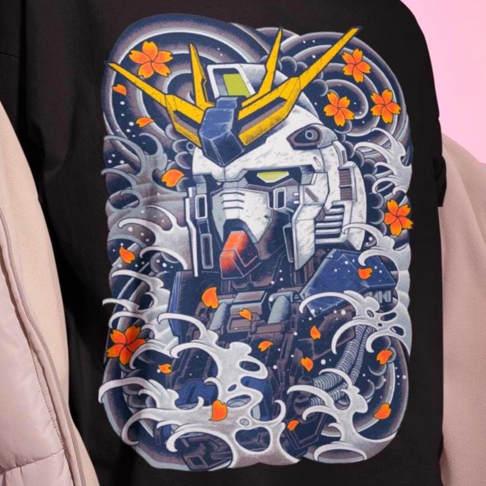 Retro Gundam Anime Shirt – 90s Robot Mecha Graphic Tee,Mobile Suit Gundam Tshirt XL