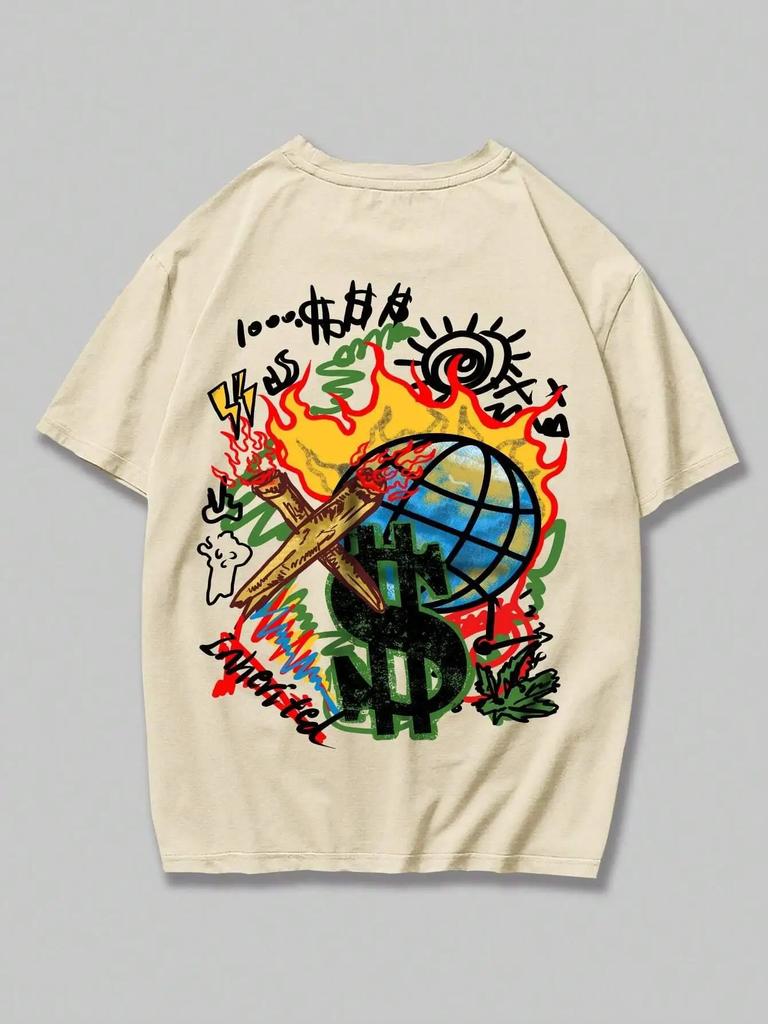 Summer terrifying skull print men's T-shirt, cartoon fashion 100% cotton T-shirt, popular T-shirt, retro short-sleeved fashion