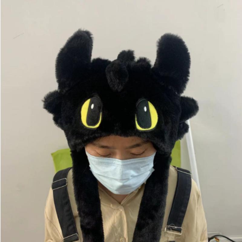 Toothless Cosplay Dragon Hat Night Fury Cotton How To Train Your Dragon Earflap Cap Adult Headgear Accessories Doll Gift