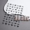 White Bowknot 3D Nails Stickers Ribbon Bow Tie Design Simple Romantic Irregular Lines Ladies Girls Nail Art Manicure Decal